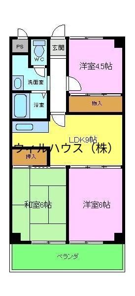 アミール西野(3LDK/3階)の間取り写真