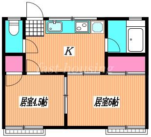 山手ハイツ(2K/2階)の間取り写真