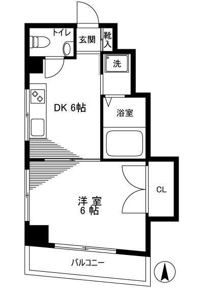 コーポ吉村(1DK/4階)の間取り写真