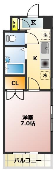 アークヒルズ常盤台(1K/3階)の間取り写真