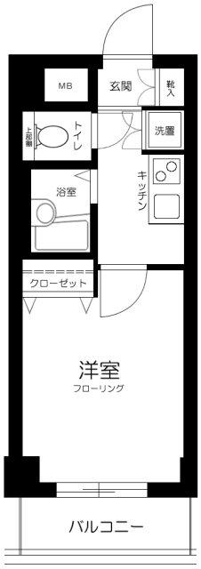 アヴィニティー東中野(1K/4階)の間取り写真