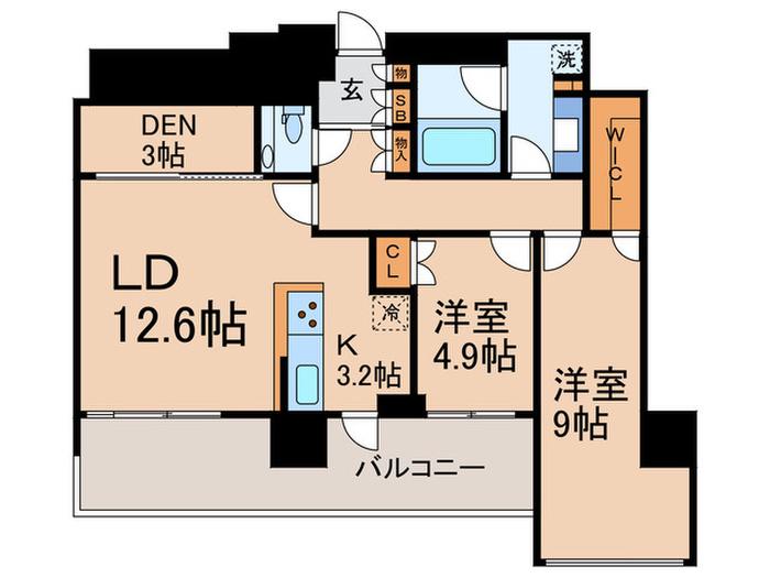 MFPR目黒タワー(2LDK/2階)の間取り写真