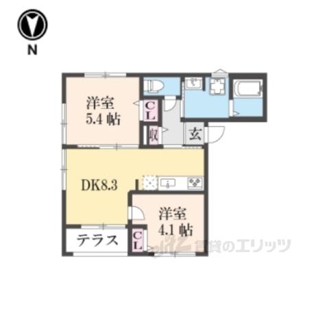 東山区日吉町226-5(1LDK/1階)の間取り写真