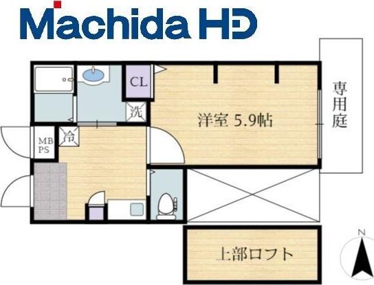 ジーイーアン(1K/1階)の間取り写真