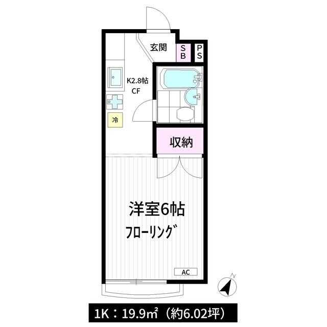 辺見コンパウンド(1K/2階)の間取り写真
