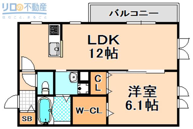 LA VALEUR伊丹(1LDK/1階)の間取り写真
