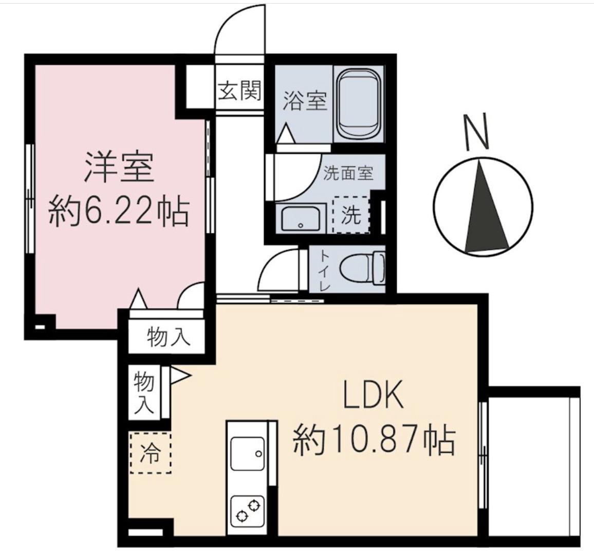 ハニーテラス(1LDK/2階)の間取り写真