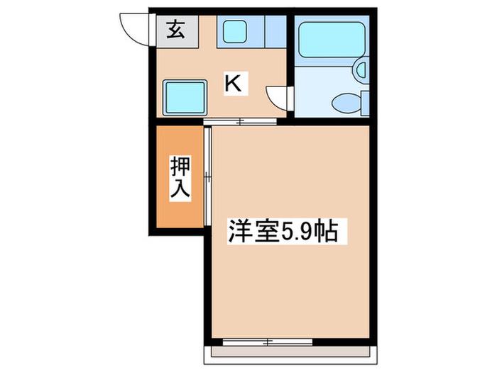 コンフォーレ武蔵境(1K/2階)の間取り写真