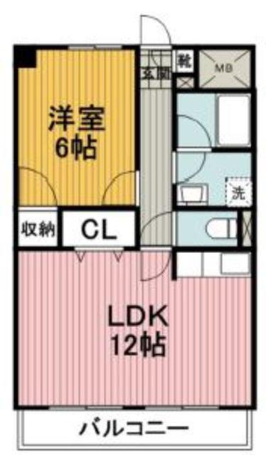 プラテーク綱島(1LDK/1階)の間取り写真