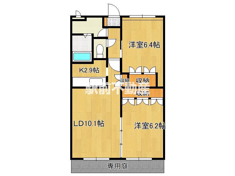 WINDSOR CASTLE夜須III番館(2LDK/2階)の間取り写真