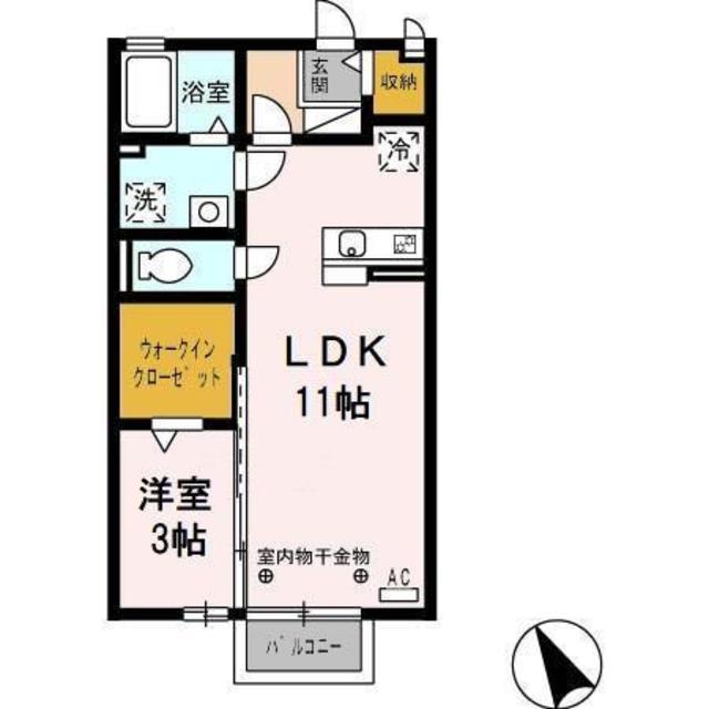 サン・アーミ(1LDK/2階)の間取り写真