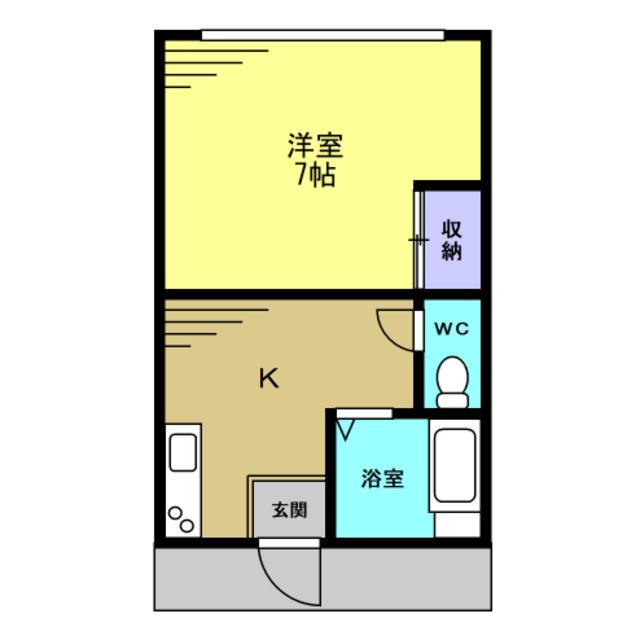 TAハイツ(1K/2階)の間取り写真