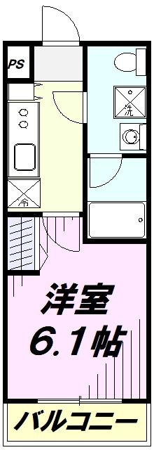 メインステージ立川III(1K/4階)の間取り写真