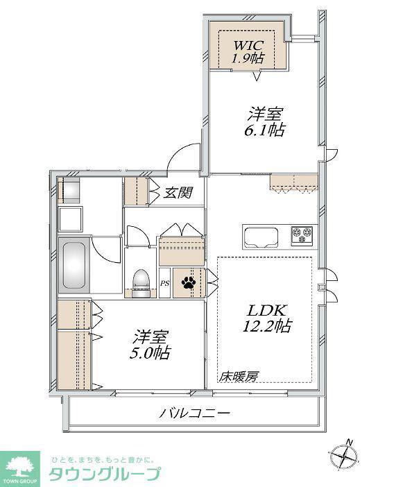 フォルトゥーナ(2LDK/2階)の間取り写真