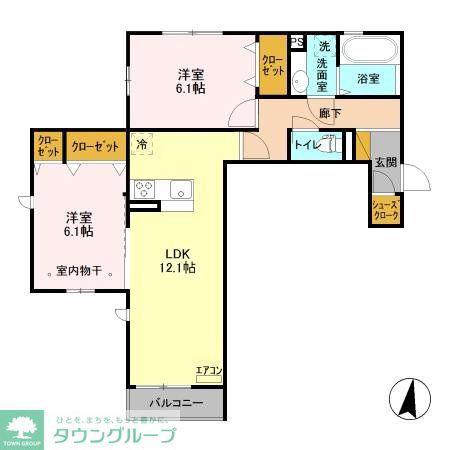グランメゾン花(2LDK/2階)の間取り写真