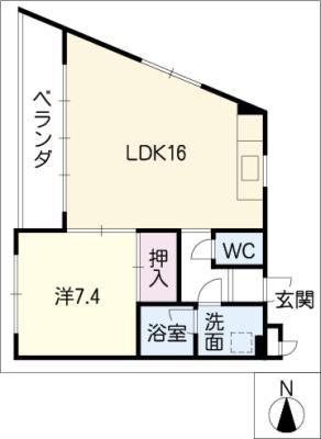 FLATS(1LDK/3階)の間取り写真