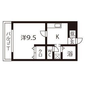 COMODO MOTOYAMA(1K/1階)の間取り写真