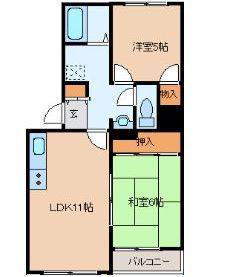 トリヴァンベール中倉(2LDK/3階)の間取り写真