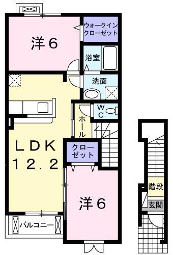 プラシード カーサ II(2LDK/2階)の間取り写真