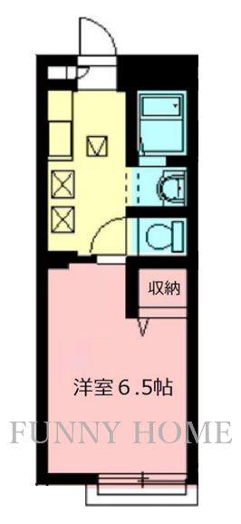 クレール弦巻Ⅰ(1K/1階)の間取り写真