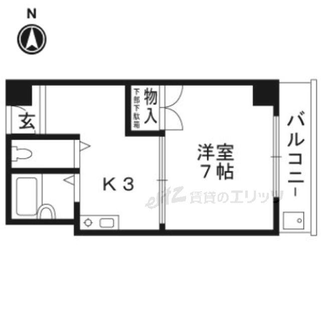 光栄ハイツ大畑(1K/1階)の間取り写真