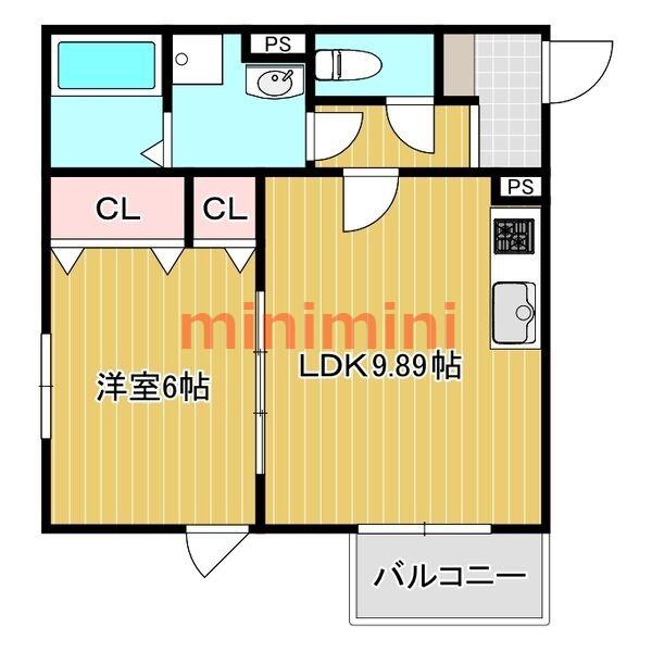 LA-CREA茨木市寺田町(1LDK/3階)の間取り写真