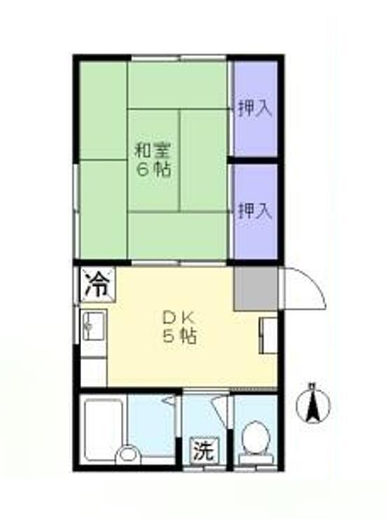 遠藤荘(1DK/2階)の間取り写真