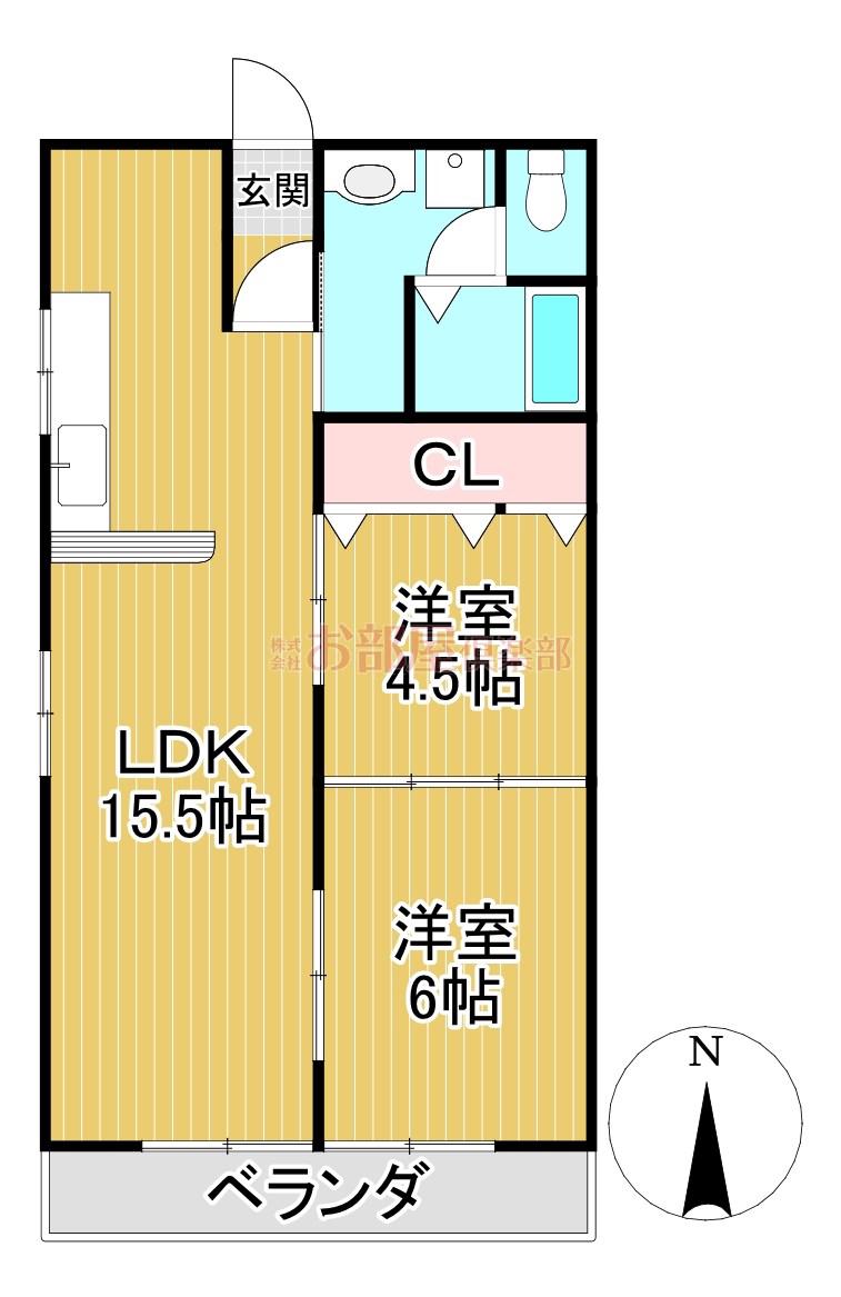 REステートビル(2LDK/6階)の間取り写真