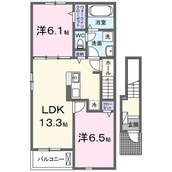 ソラリスガーデン(2LDK/2階)の間取り写真