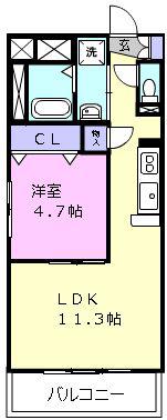 神話の杜K(1LDK/6階)の間取り写真