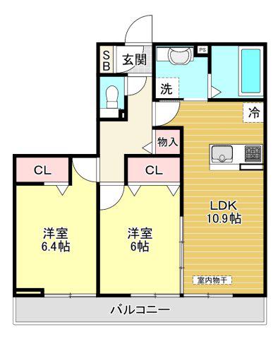 ELITE CHATEAU(2LDK/2階)の間取り写真