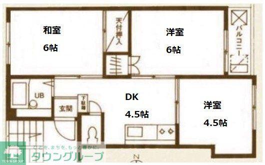 ビッグ武蔵野与野(3DK/1階)の間取り写真