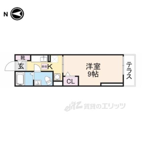 アルドゥル大和郡山(1K/1階)の間取り写真