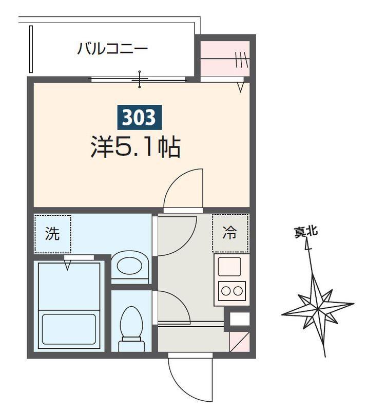 MELDIA三鷹(1K/2階)の間取り写真