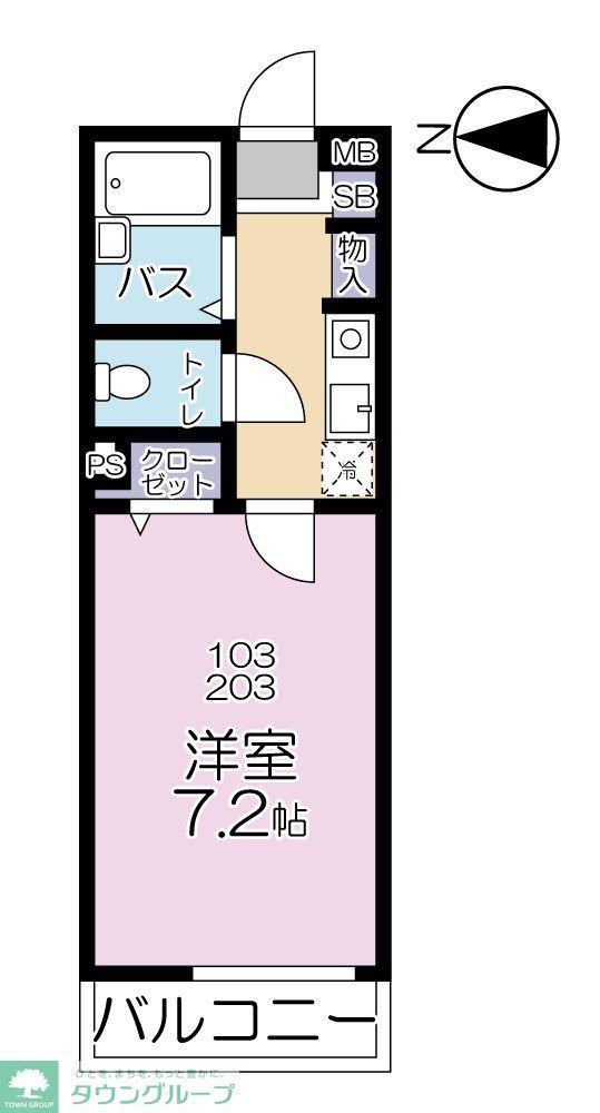 ラピスガーデン(1K/1階)の間取り写真