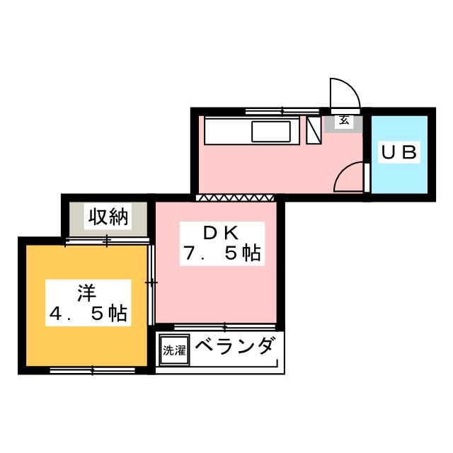長野マンション(1DK/1階)の間取り写真