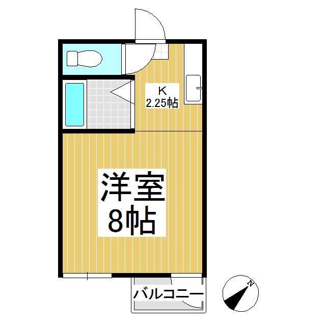 グリーンハウスイデI(ワンルーム/2階)の間取り写真