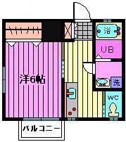 ボヌール 大成(1K/1階)の間取り写真