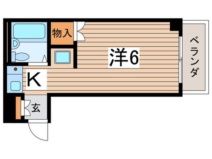 ペリエ新松戸(1K/2階)の間取り写真