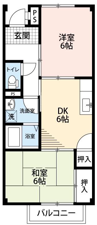 SURPLUS TWO TERASHI(2DK/1階)の間取り写真