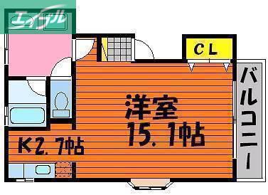 コートダジュールA(1K/2階)の間取り写真