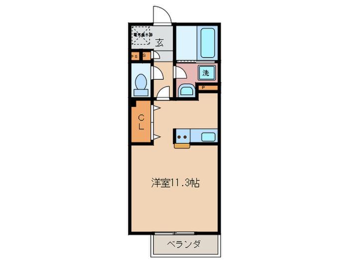 ハイツエイトIV(ワンルーム/2階)の間取り写真