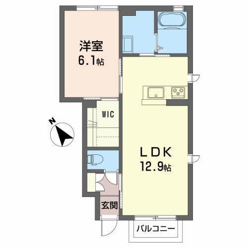 シャーメゾン南中町(1LDK/1階)の間取り写真