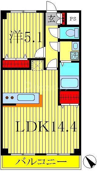 アバンス(1LDK/1階)の間取り写真