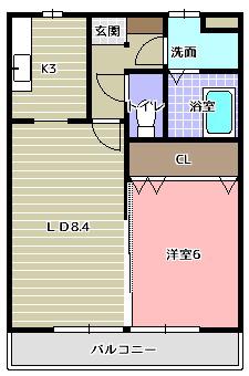 ビビエンダ・II(1LDK/3階)の間取り写真