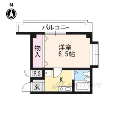 清水マンション(1K/3階)の間取り写真