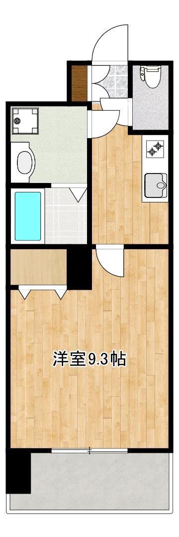 クロノス40新町III(1K/6階)の間取り写真