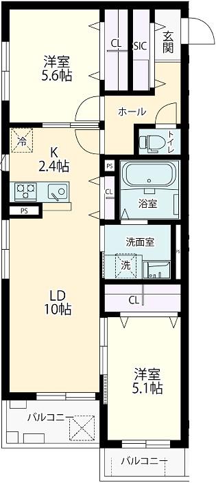 FIERTE (2LDK/2階)の間取り写真