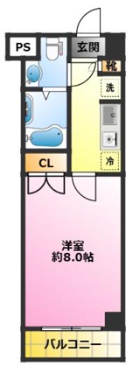 東急東横線 元住吉駅 徒歩1分 6階建 築25年(1K/1階)の間取り写真