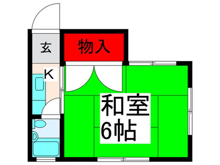 しらさぎコーポ(1K/2階)の間取り写真